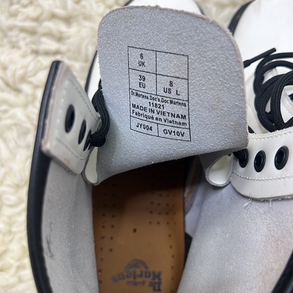 Dr. Martens 1460 8 Eye Leather Lace Up Boots White Women's Size 8 - Picture 3 of 6